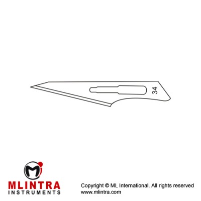 Scalpel Blade No. 34 Pack of 100 Stainless Steel, Scalpel Blade No. 34 Pack of 100 Stainless Steel,